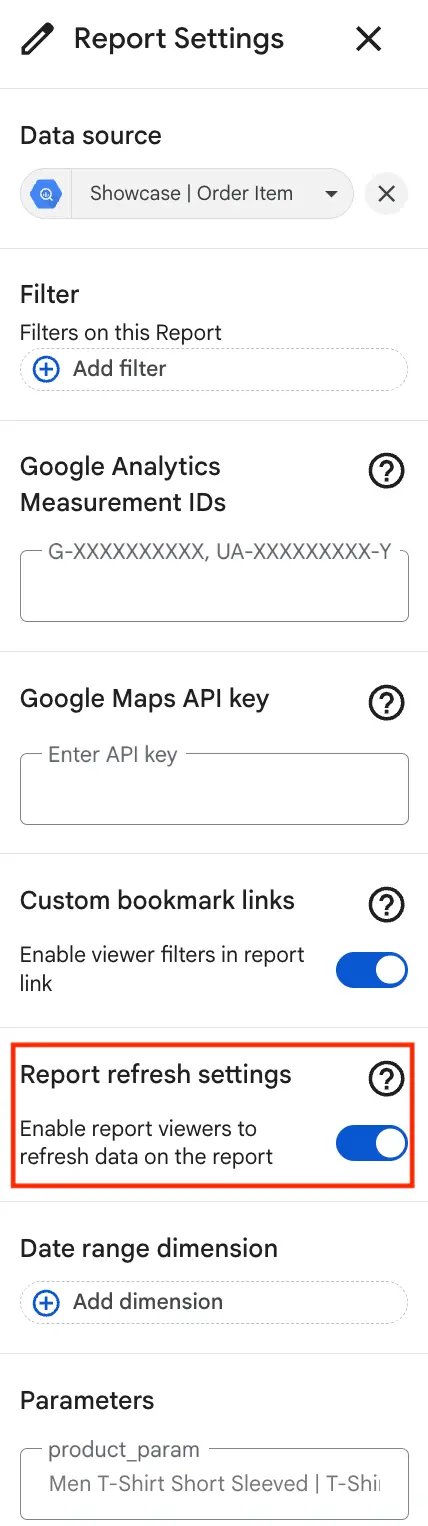 Setting for viewer data refresh