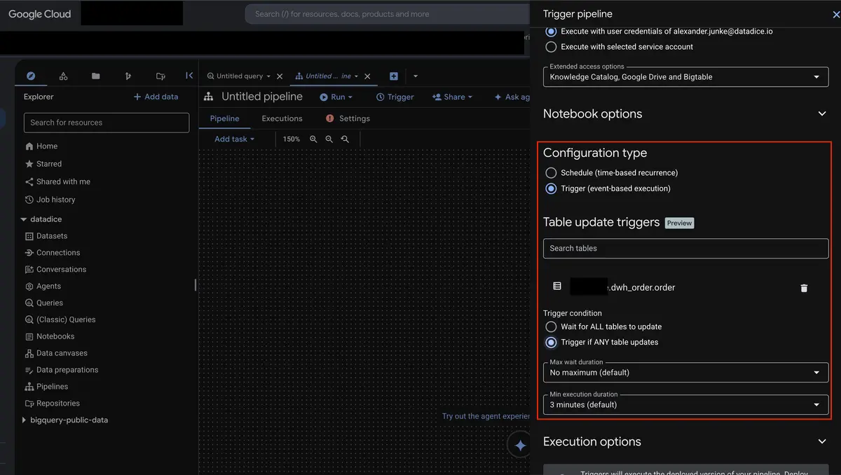 Trigger based configuration