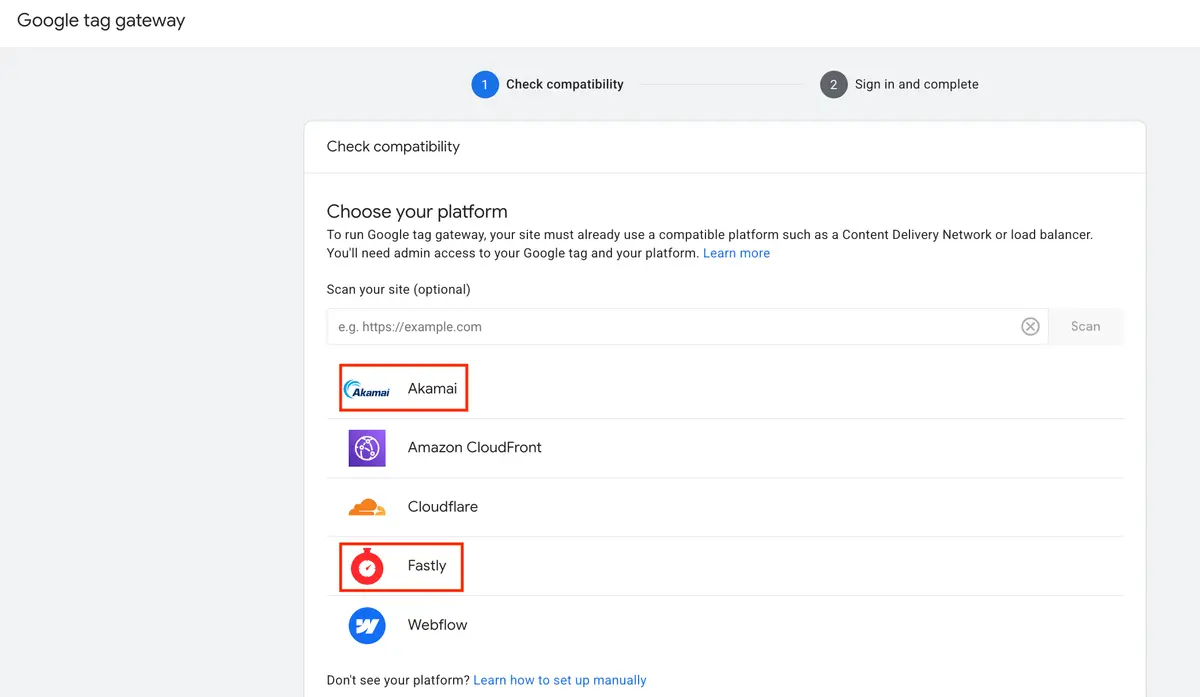 List of available platforms