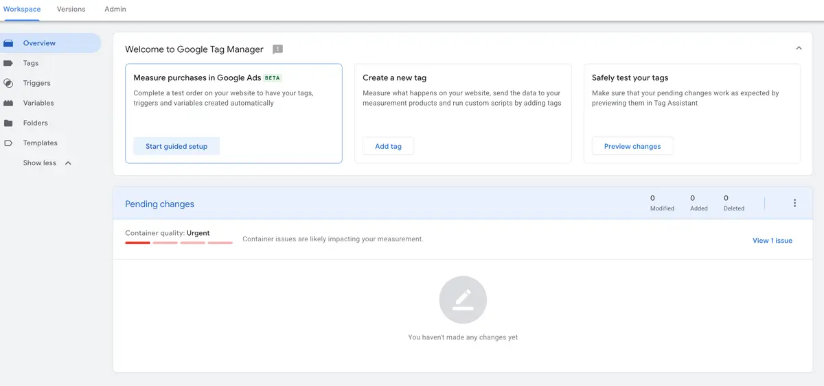 New Overview page
