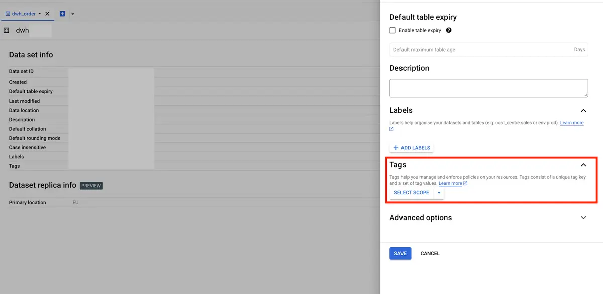 Add tags to datasets