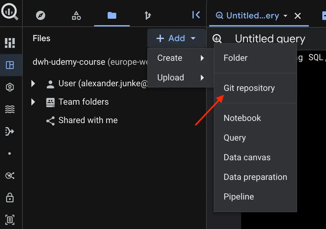Adding a new Git repository