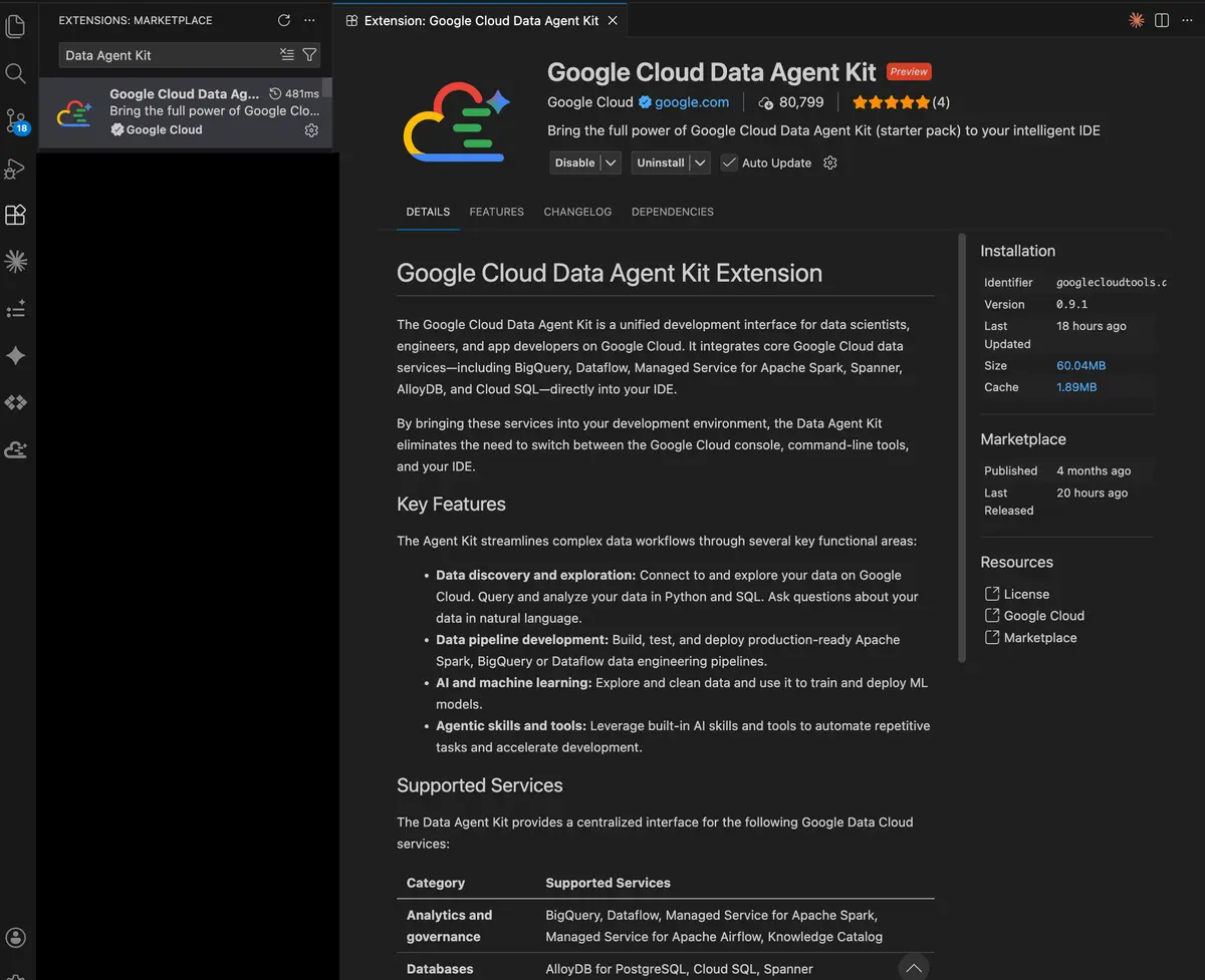 Data Agent Kit in VSC