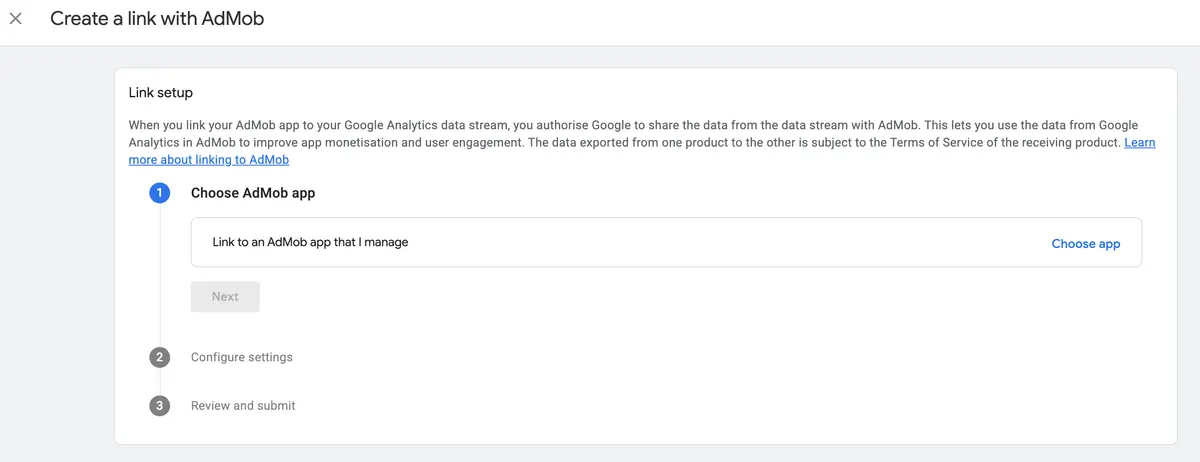 Set up AdMob Linking
