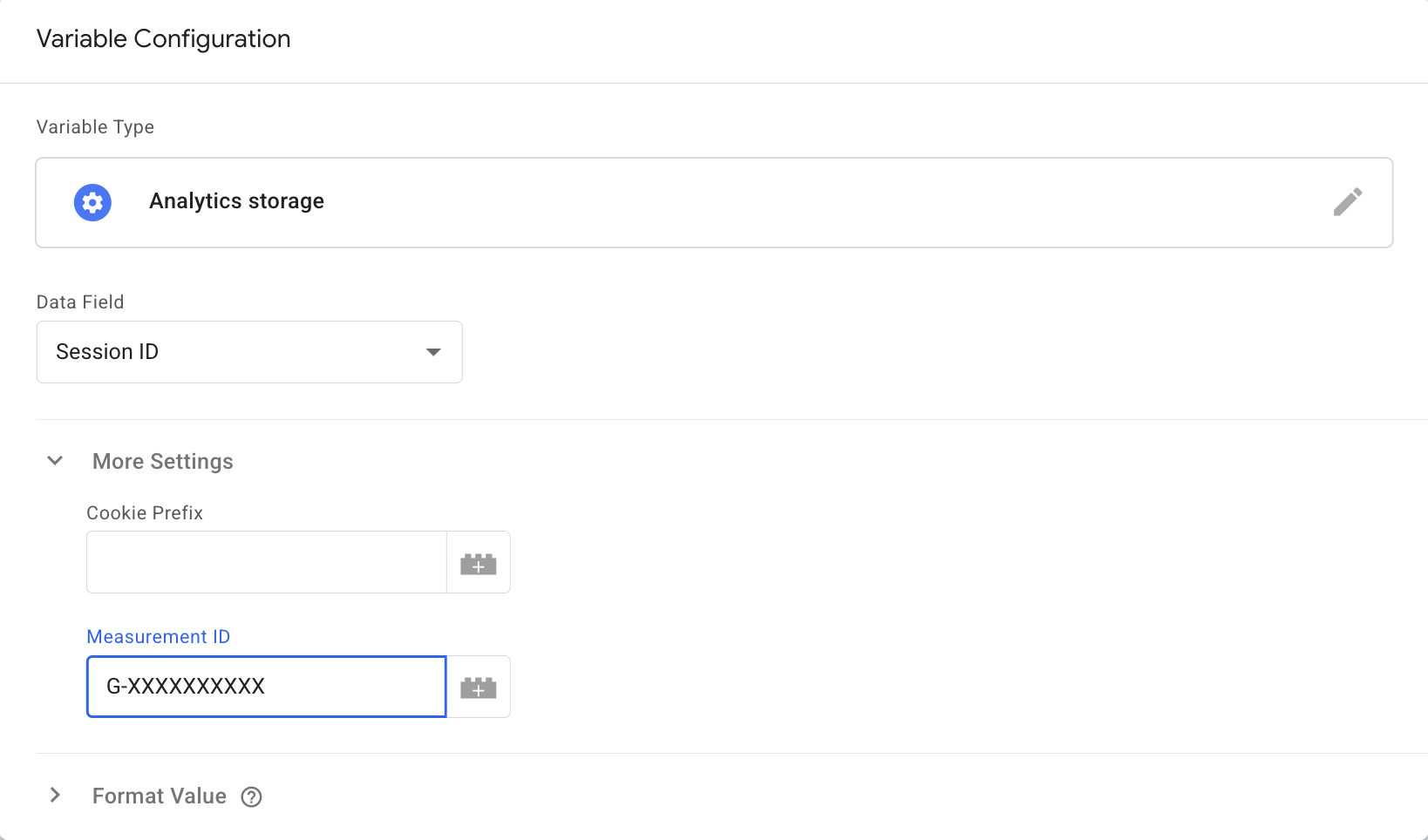 Analytics storage variable