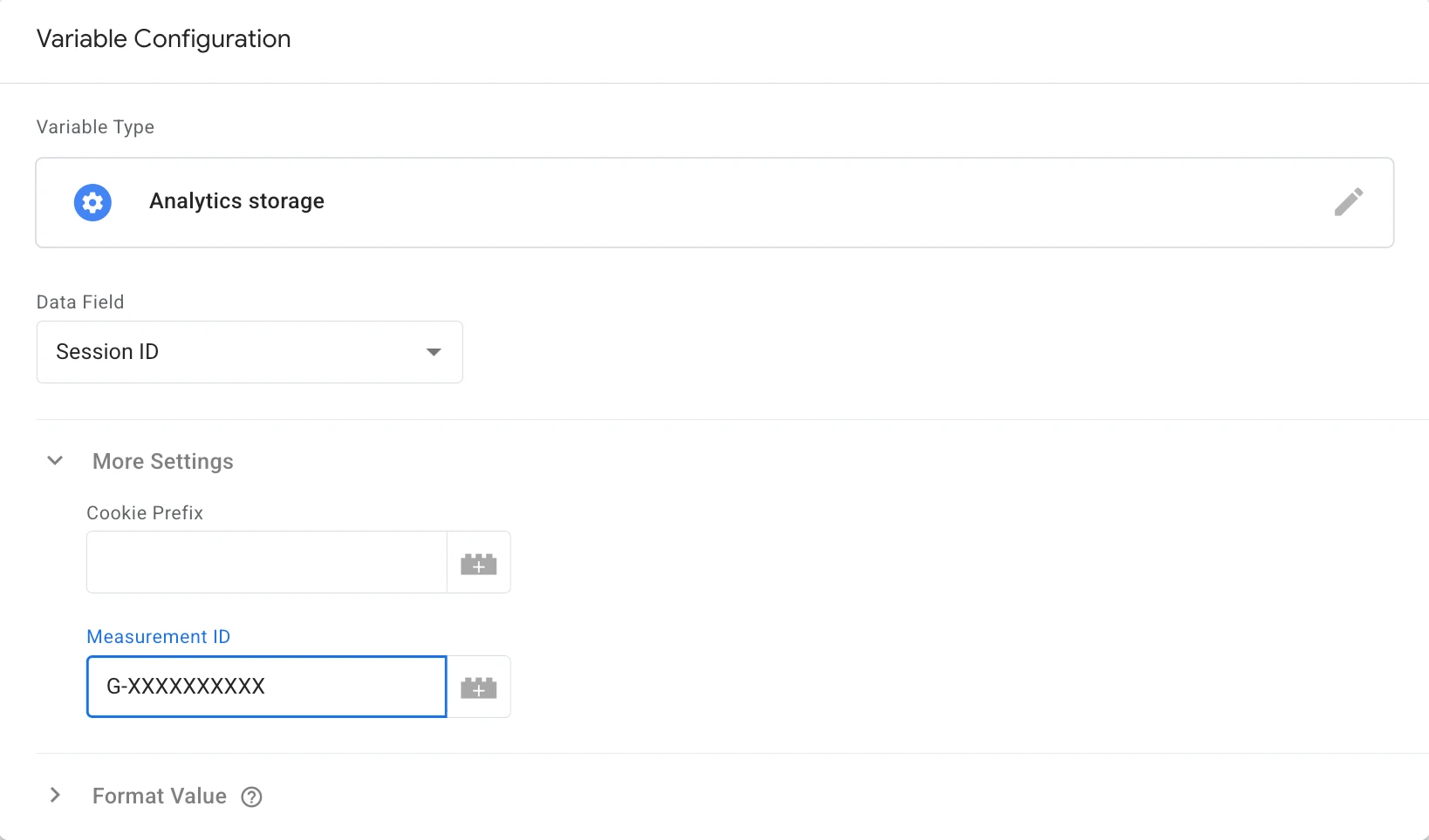Analytics storage variable
