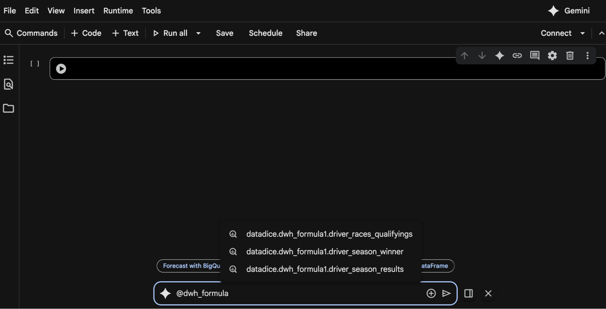 Adding a destination node to the data canvas