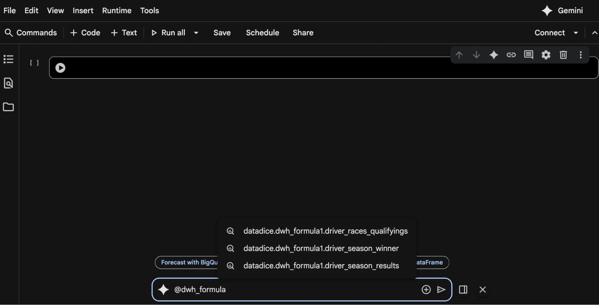 Adding a destination node to the data canvas